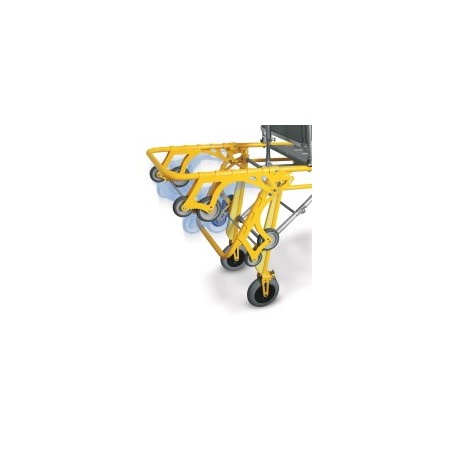 Self-loading stretcher with mat and 2 safety belts