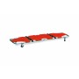 Folding stretcher in anodized aluminum - with 2 feet and 2 wheels
