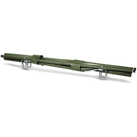 Folding military stretcher with green cover