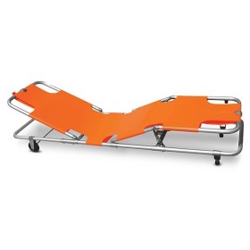 Fixed rescue stretcher with backrest and comfort position
