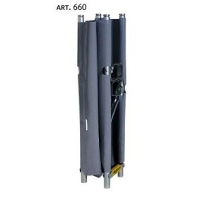 Foldable stretcher in 4 with removable telescopic handles