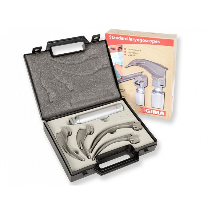 Set laringoscopio 4 lame - lame mc intosh 1-2-3-4