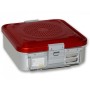 Container with small filter h 100 mm - red