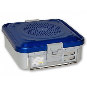 Small filter container H100 mm - perforated blue