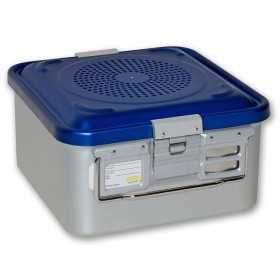 Behälter mit kleinem Filter H150 mm - perforiert blau