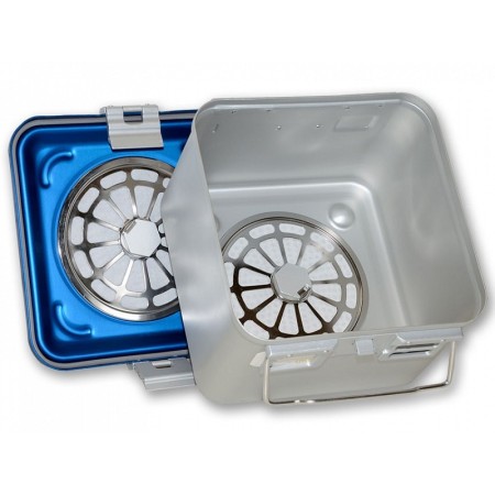 Container with small filter h 200 mm - perforated blue