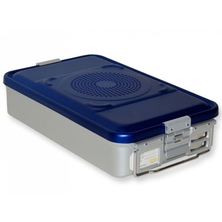 Container with medium filter h100 mm - perforated blue