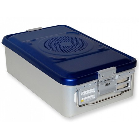 Container with medium filter h135 mm - perforated blue