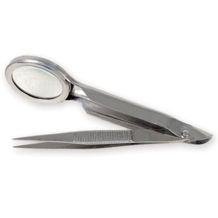 Tweezers with 2x magnifier - 8 cm