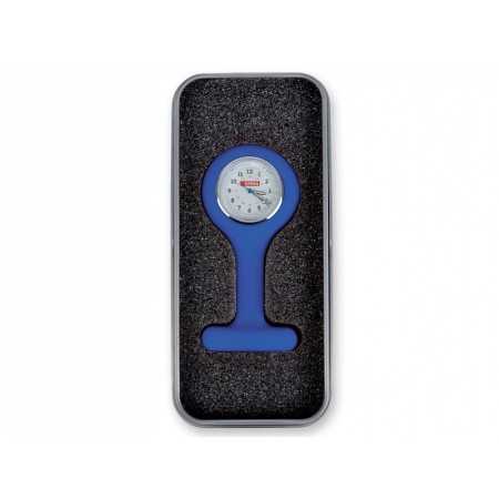 Nurses' clock with aluminum box - round - blue