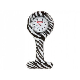 Nurses watch - round - zebra pattern