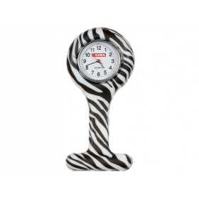 Zegarek pielęgniarski - okrągły - wzór zebry