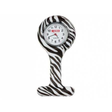 Nurses' clock - round - zebra pattern