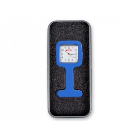 Nurses watch with aluminum box - square - blue