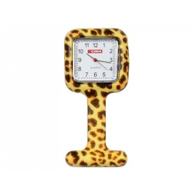 Nurses' clock - square - leopard pattern