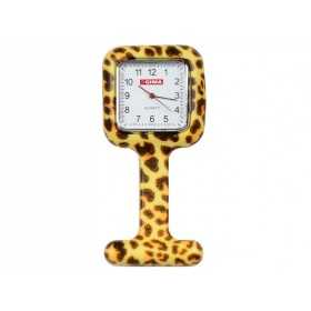 Reloj de Enfermería - Cuadrado - Estampado de Leopardo