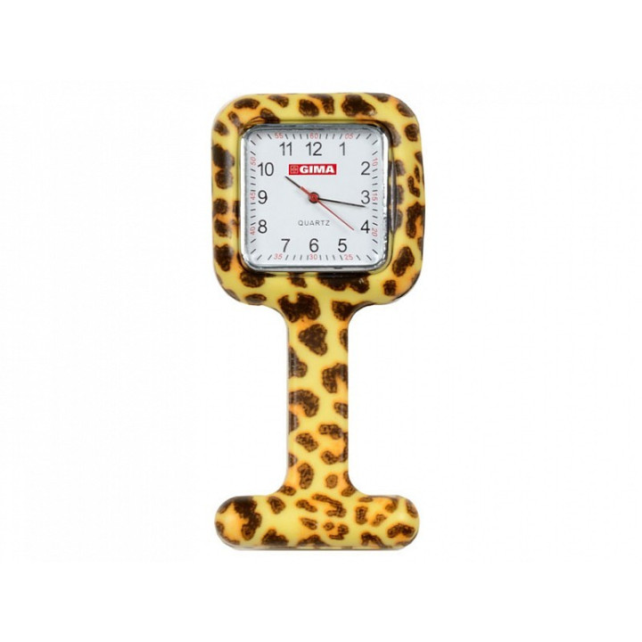 Ceas de asistentă - pătrat - model de leopard