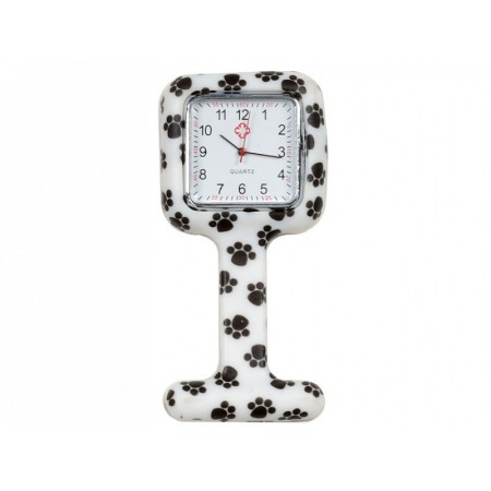 Horloge d’infirmière - carré - empreintes fantaisie