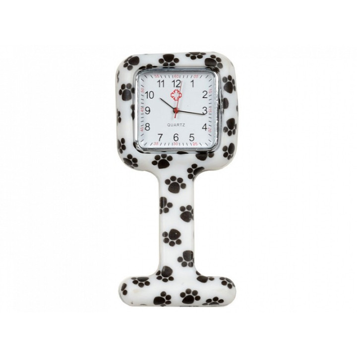Reloj para enfermeros - cuadrado - estampado de huellas