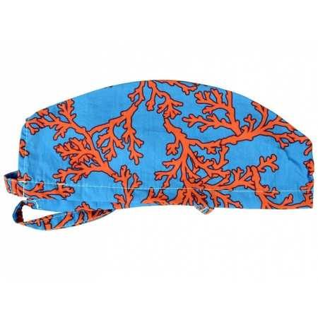 Patterned cap - coral - m