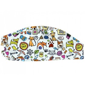 Patterned hat - smile dogs - m