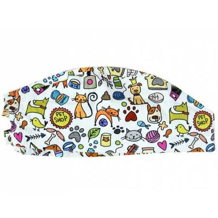 Patterned hat - smile dogs - m