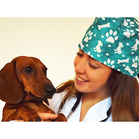 Mönstrad mössa - veterinär - m