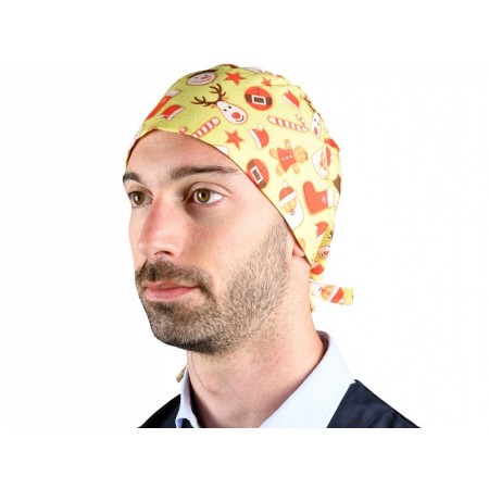 Wzorzysta czapka - świąteczna - m