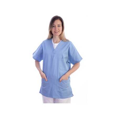 Tunic - cotton/polyester - unisex - size xs light blue