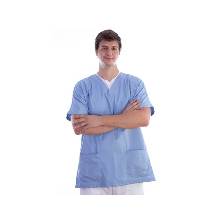 Tuniek - katoen/polyester - uniseks - maat xs lichtblauw