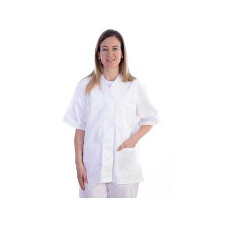 Tunique avec boutons-coton/ pol.-donna xs blanc