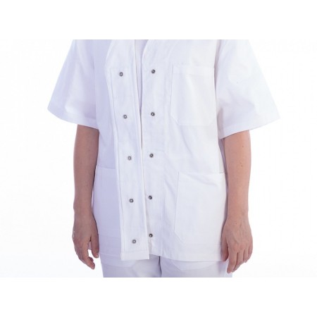 Buttoned tunic - cotton/pol.-donna xxl white