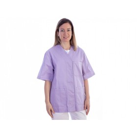 Buttoned tunic - cotton/pol.-donna xs purple