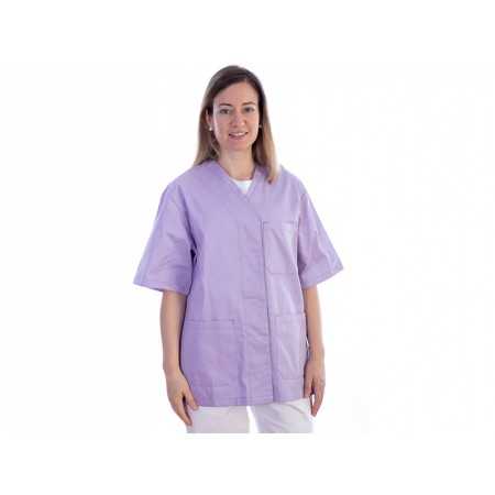 Tunic with buttons-cotton/ pol.-donna xs purple