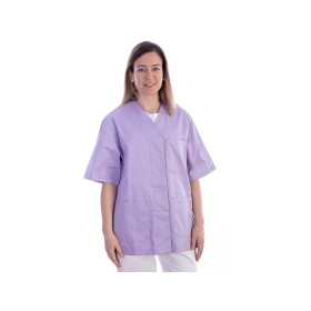 Túnica abotonada - algodón/pol. - mujer m morado