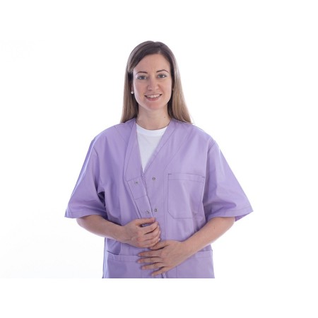 Tunic with buttons-cotton/ pol.-donna xl purple