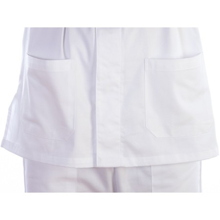 Knappet tunika - bomuld/pol. - unisex L hvid