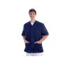 Tunic with buttons-cotton/pol.-unisex s blue