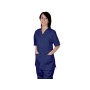 Tunic with buttons-cotton/pol.-unisex s blue