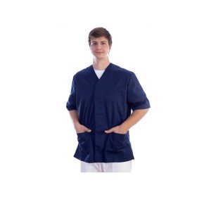 Tunică cu nasturi - bumbac/poliester - unisex m albastru