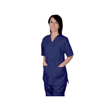Bunda s gombíkmi – bavlna/pol.-unisex XL modrá