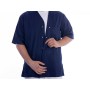 Blå unisexjacka med knappar, bomull/polyester, XXL
