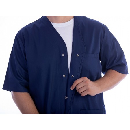 Tunika mit knöpfen - baumwolle/pol. - unisex xxl blau