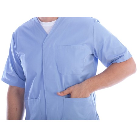 Sako s knoflíky-bavlnou/pol.-unisex s světle modrou