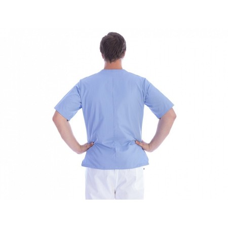 Knäppningsjacka - bomull/pol. - unisex xxl ljusblå