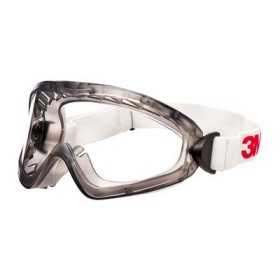 Occhiali a mascherina di protezione 3M 2890S, lente trasparente in PC (AS/AF), a tenuta di gas, banda elastica