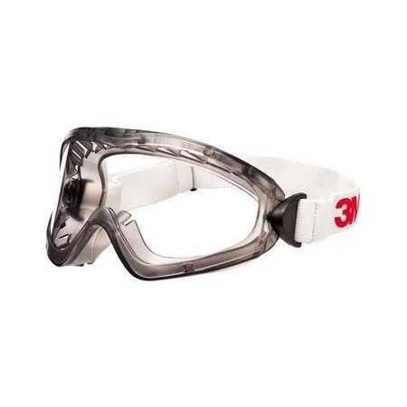 Ochranné brýle 3M 2890S, čiré PC sklo (AS/AF), plynotěsné, elastický pásek