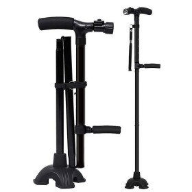 Anteamed Foldable Walking Stick with LED Light & Height Adjustable