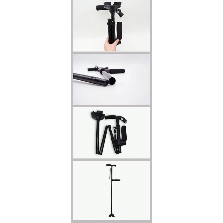 Bastón plegable en equipo con luz led y altura ajustable