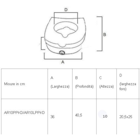 Anteamed toilet seat 10 cm with latches and removable lid